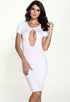 New Designer Open Cleavage Midi Bodycon Dress